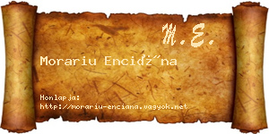 Morariu Enciána névjegykártya